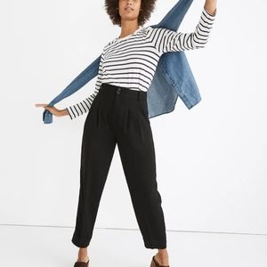 Madewell Drapey Pleated Taper Wide Leg Pants